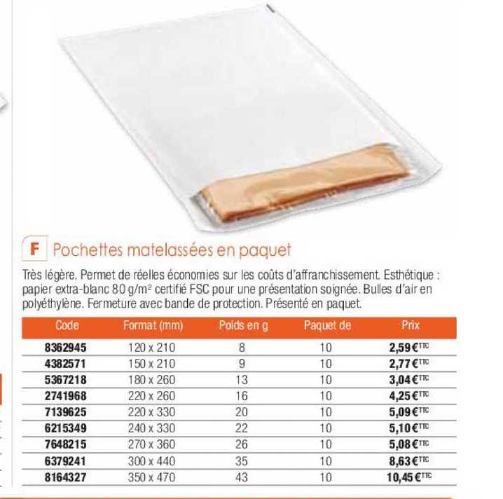 Pochettes Matelassées En Paquet