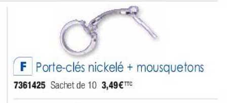 porte-clés nickelé + mousquetons