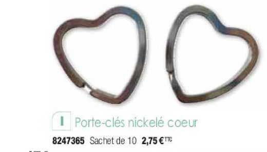 porte-clés nickelé cœur