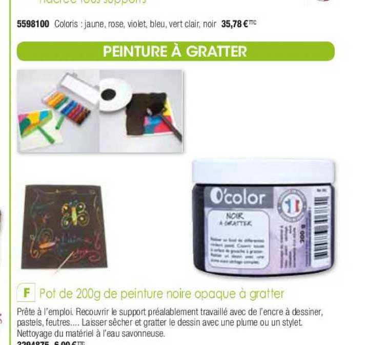 pot de 200g de peinture noire opaque à gratter o'color