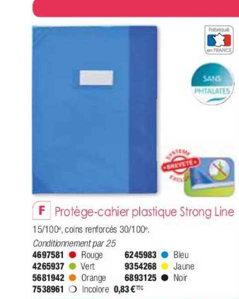 protège-cahier plastique strong line