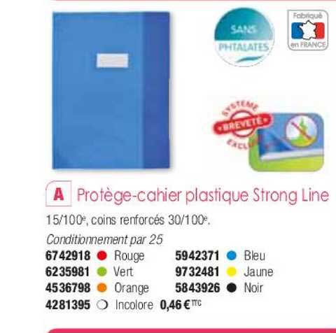 protège-cahier plastique strong line