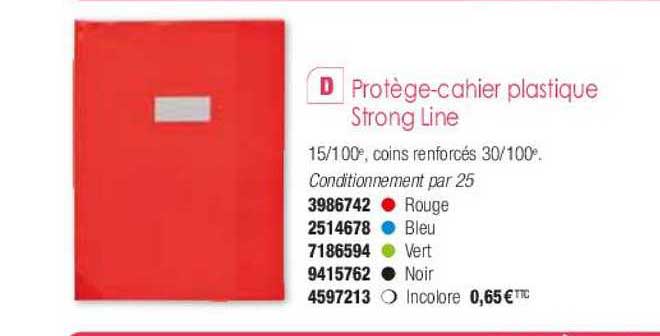 protège-cahier plastique strong line