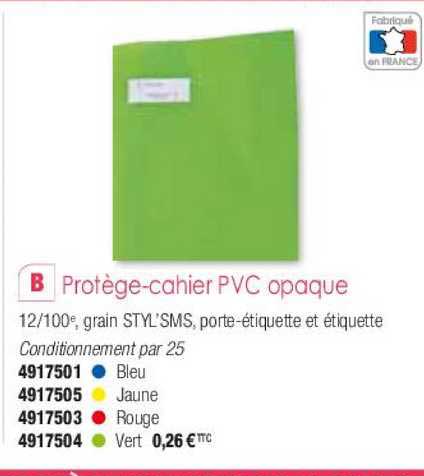 protège-cahier pvc opaque