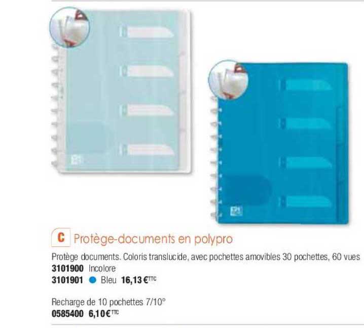 protège-documents en polypro