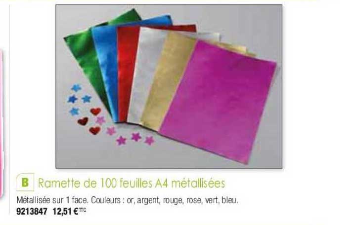 ramette de 100 feuilles a4 métallisées