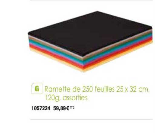 ramette de 250 feuilles 25 x 32 cm 120g assorties