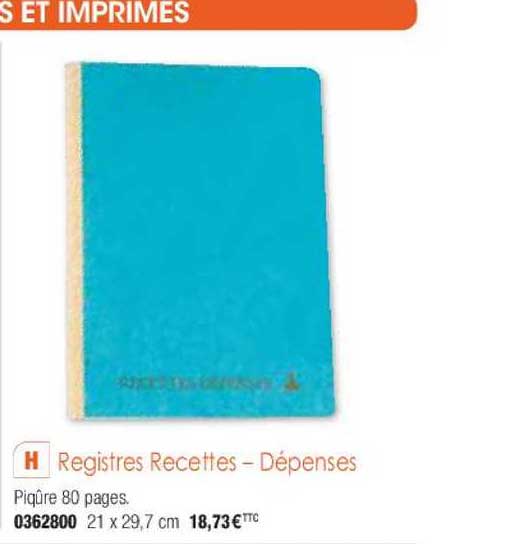 registres recettes dépenses