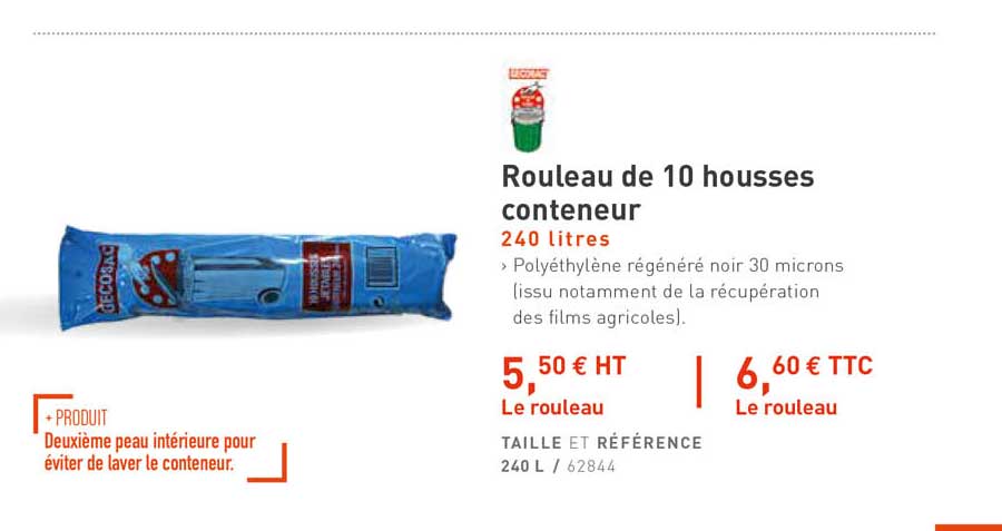 rouleau de 10 housses conteneur gecosac