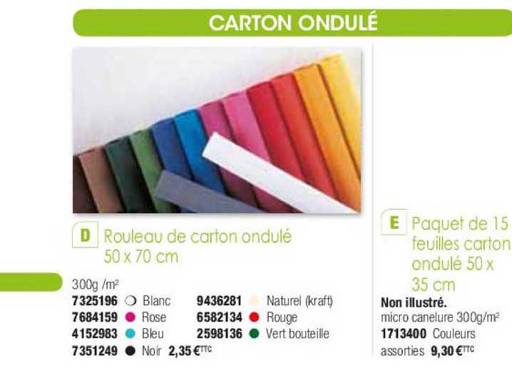 rouleau de carton ondulé 50 x 70 cm paquet de 15 feuilles carton ondulé 50 x 35 cm