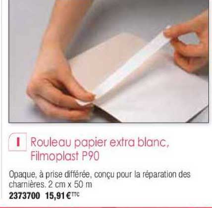 rouleau papier extra blanc filmoplast p90