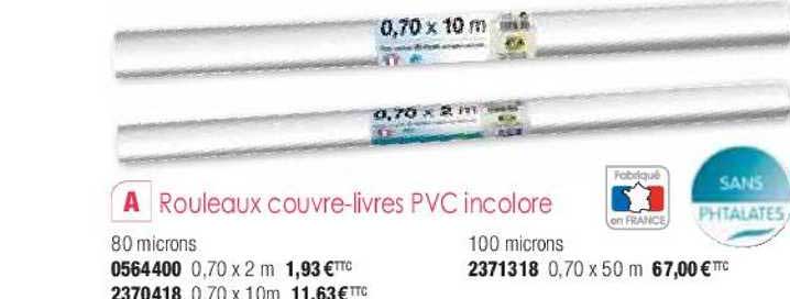rouleaux couvre-livres pvc incolore