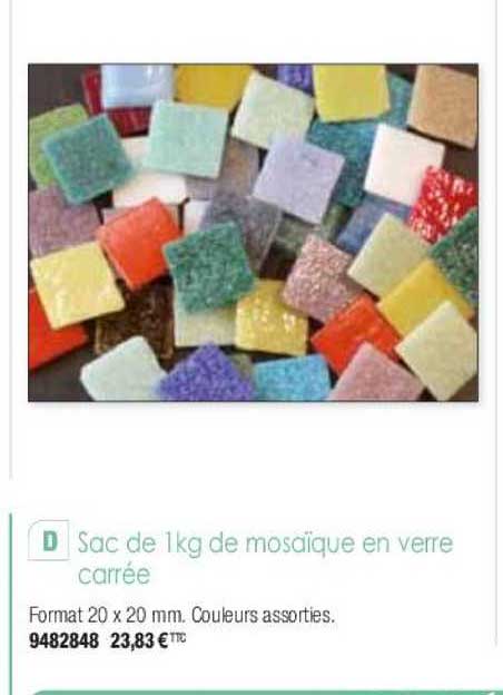 sac de 1kg de mosaïque en verre carrée