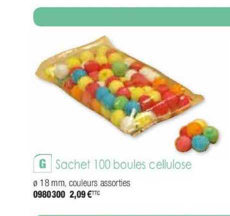 sachet 100 boules cellulose