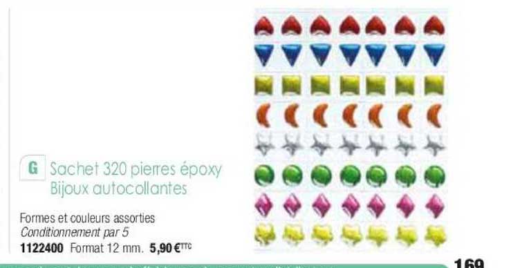 sachet 320 pierres époxy bijoux autocollantes