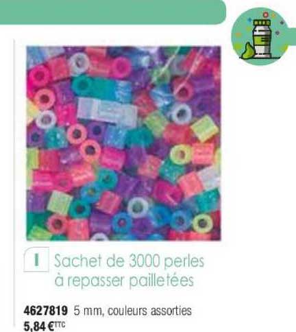sachet de 3000 perles à repasser pailletées
