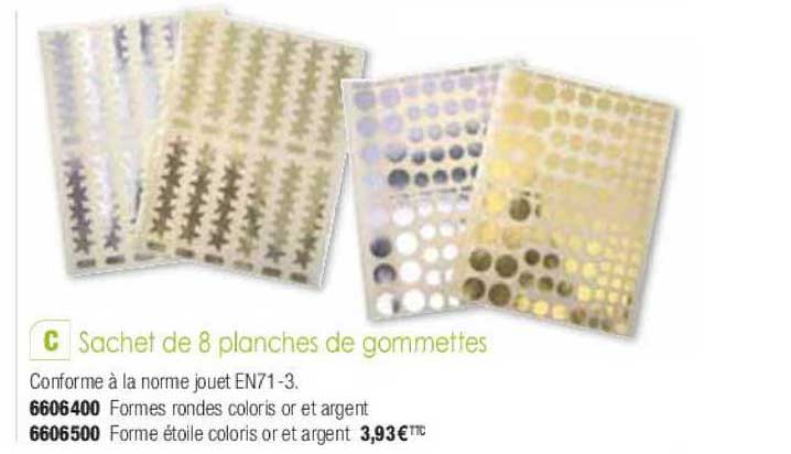 sachet de 8 planches de gommettes