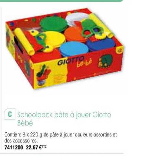 schoolpack pâte à jouer giotto bébé