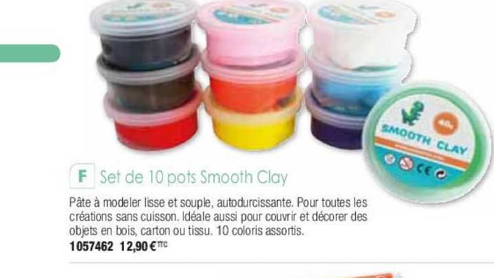 set de 10 pots smooth clay