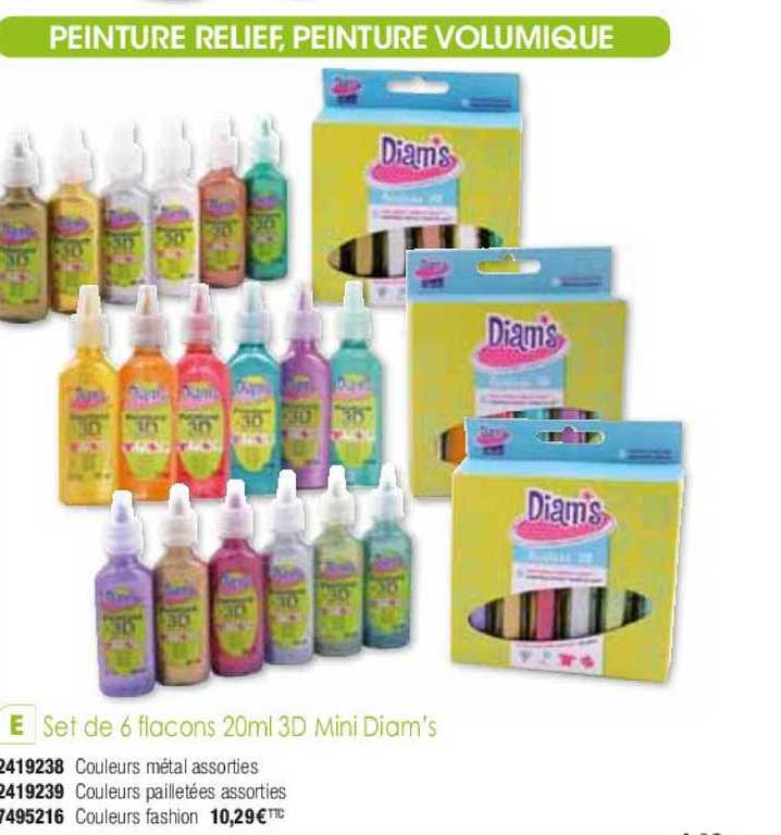set de 6 flacons 20ml 3d mini diam's