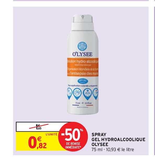 Spray Gel Hydroalcoolique Olysée