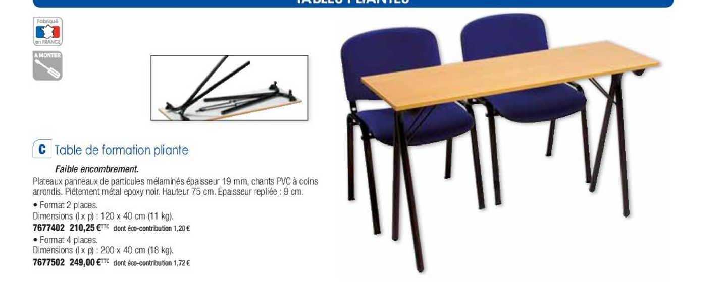 table de formation pliante