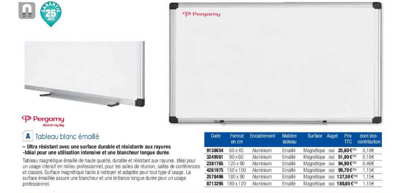 tableau blanc émaillé pergamy more in my day