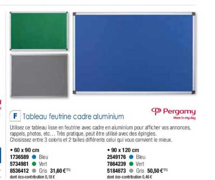 tableau feutrine cadre aluminium pergamy more in my day