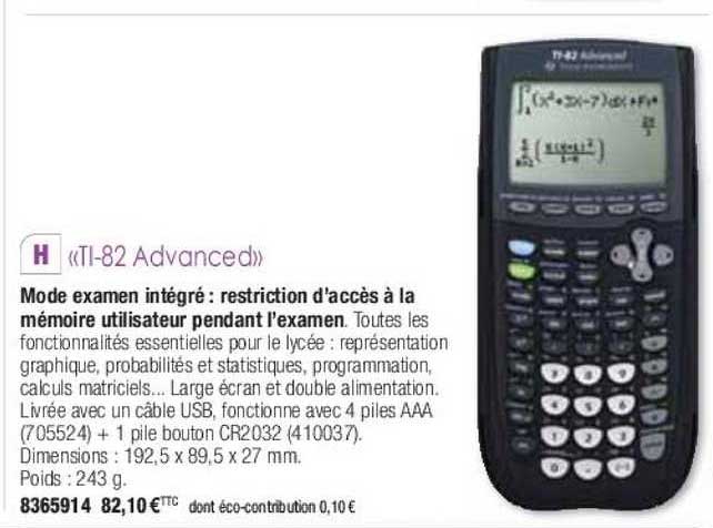 ti-82 advanced