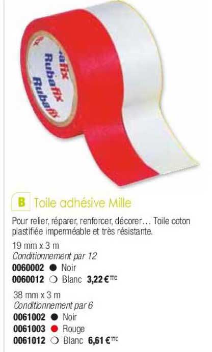 toile adhésive mille rubiafix