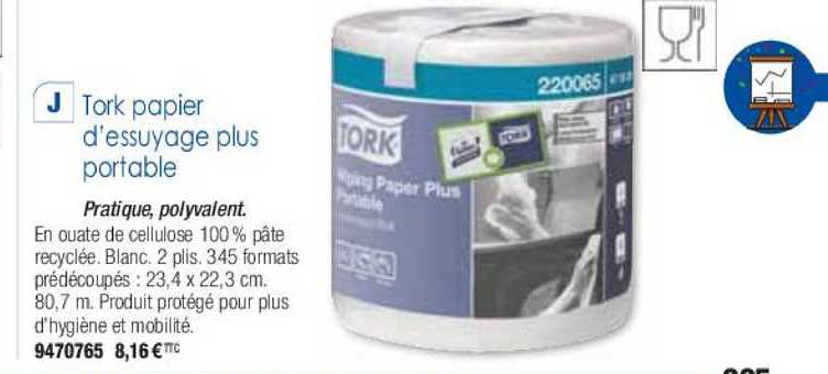 tork papier d'essuyage plus portable