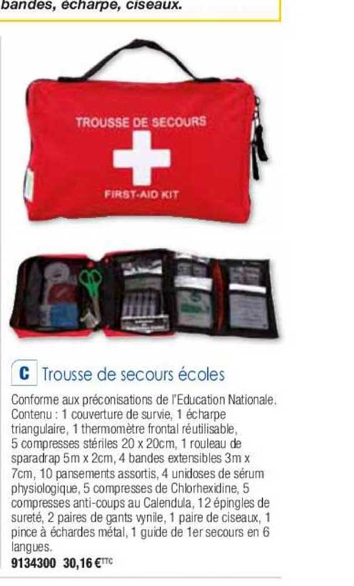 trousse de secours écoles