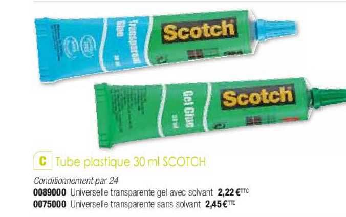 tube plastique 30ml scotch