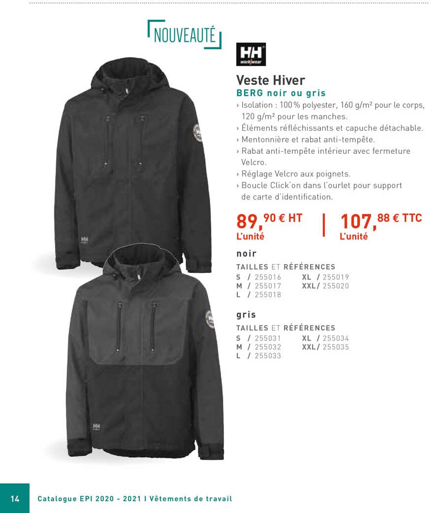 veste hiver berg noir ou gris