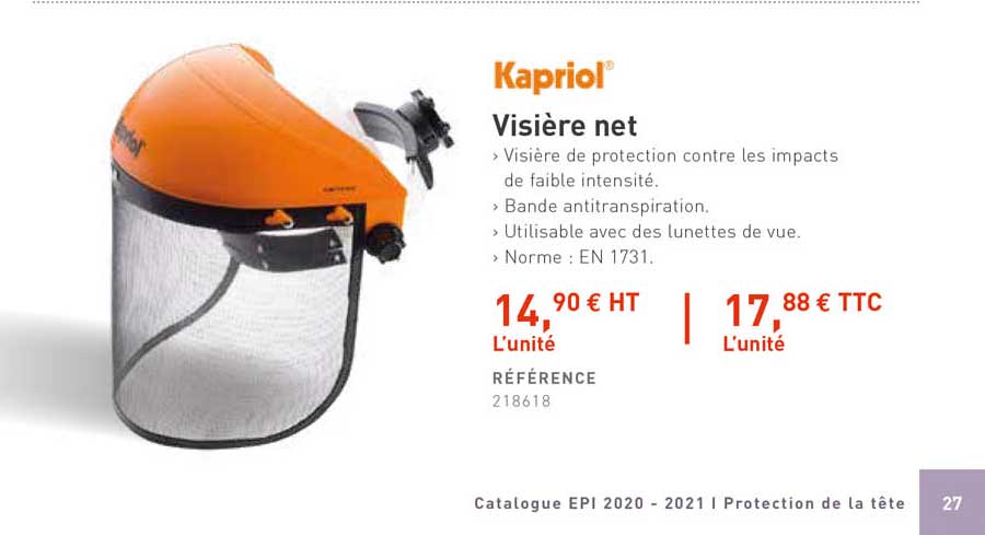 visière net kapriol