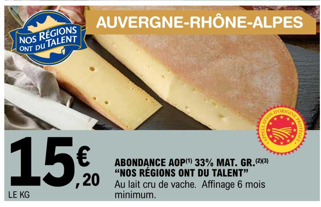 abondance aop 33% m.g. nos régions ont du talent