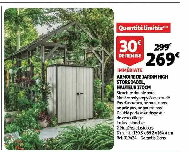 armore de jardin high store 1400l hauteur 170cm