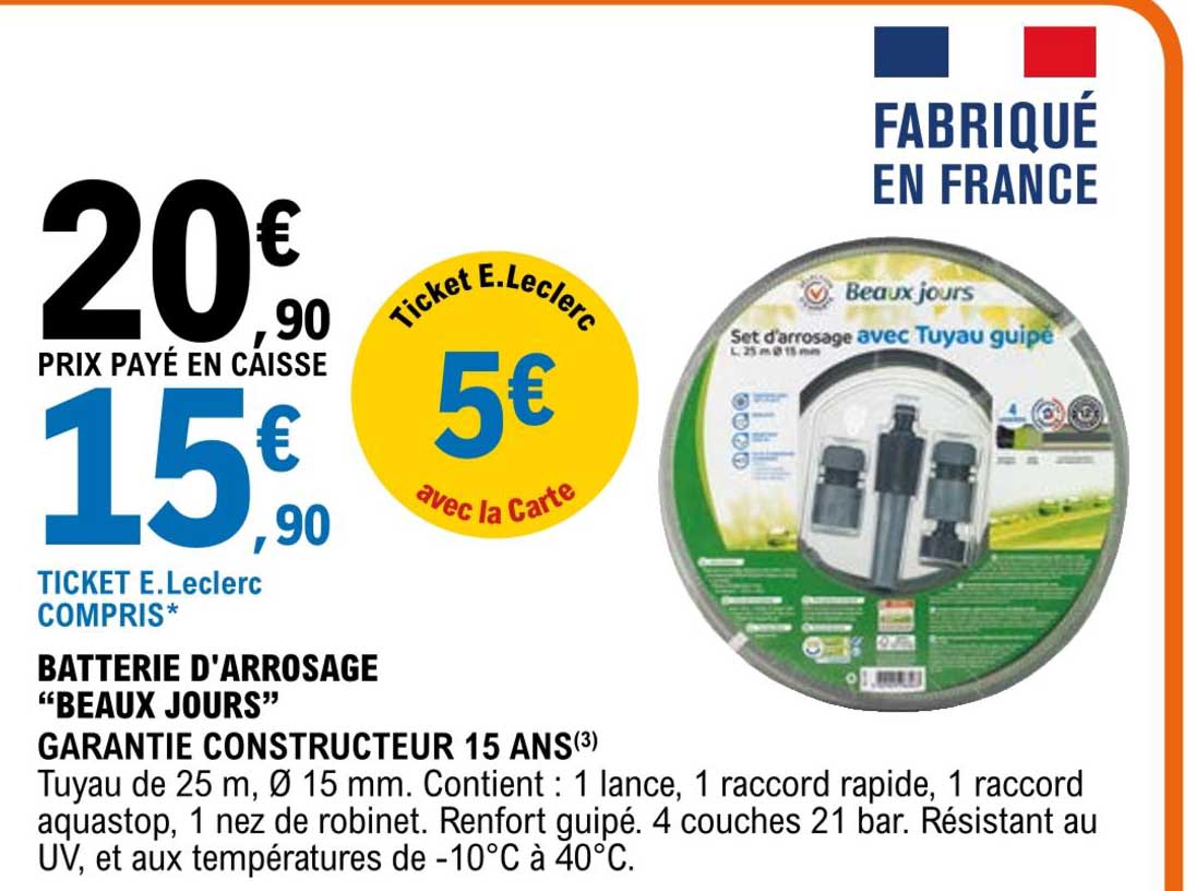 batterie d'arrosage beaux jours