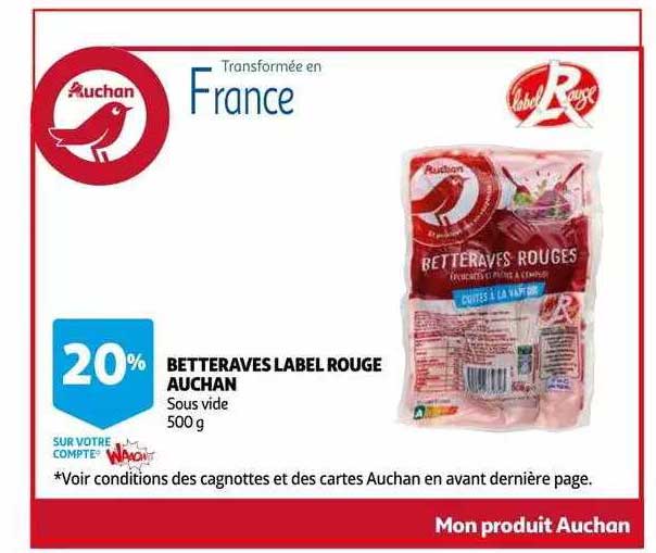 Betteraves Label Rouge Auchan
