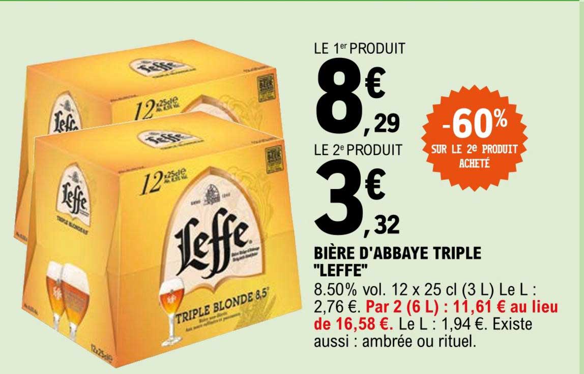 Bière D'abbaye Triple Leffe -60% Sur Le 2e Produit Acheté