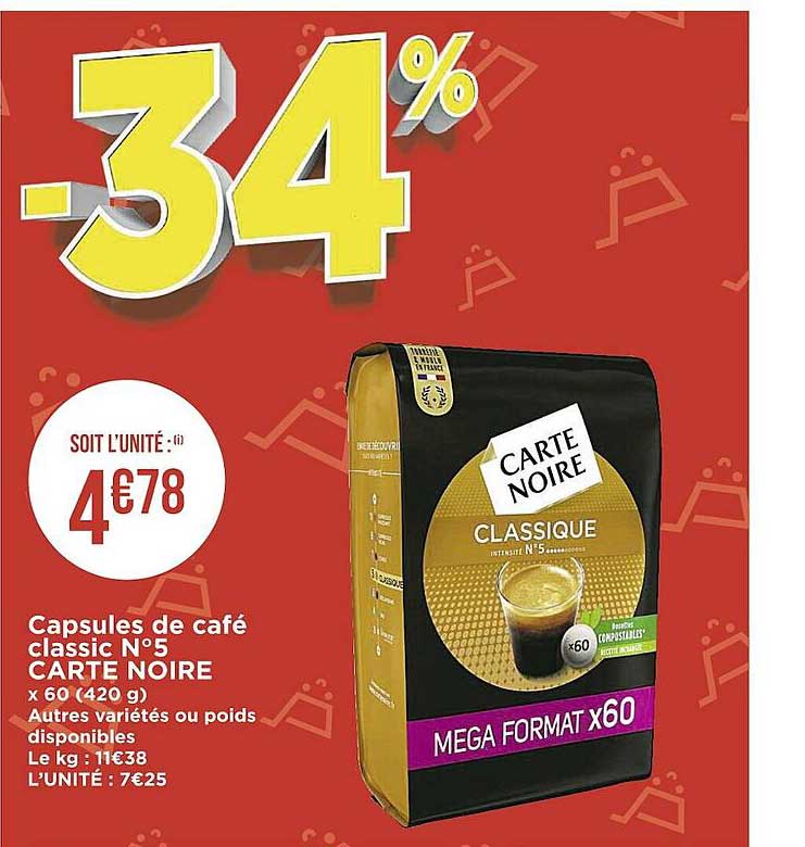 Capsules De Café Classic N°5 Carte Noire