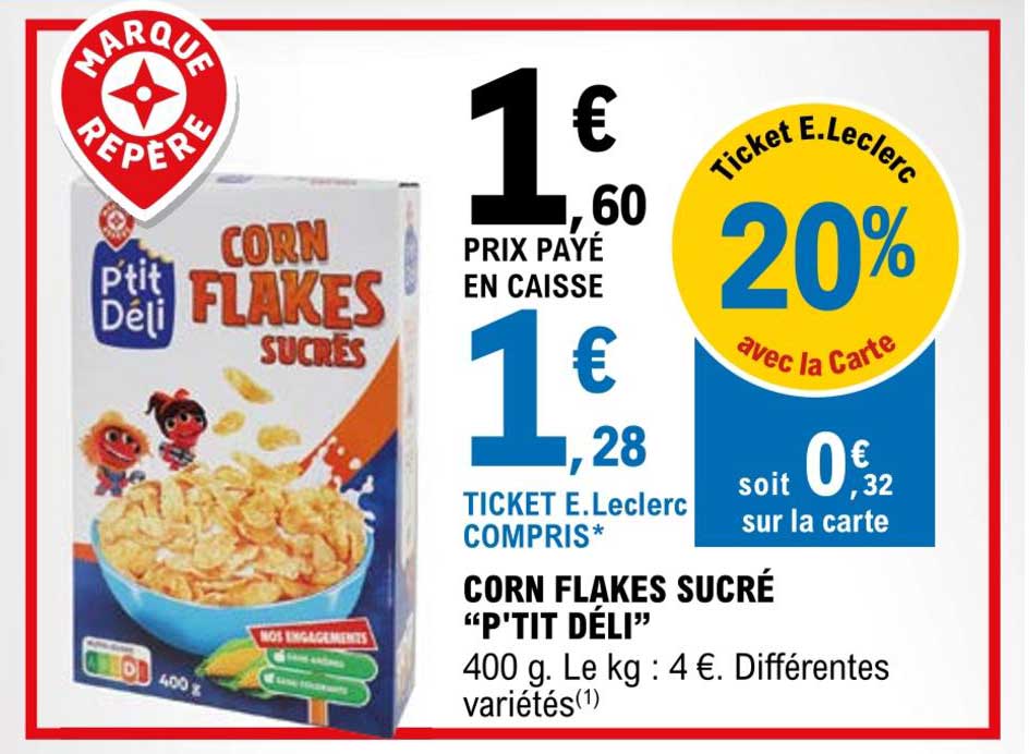 corn flakes sucré p'tit déli