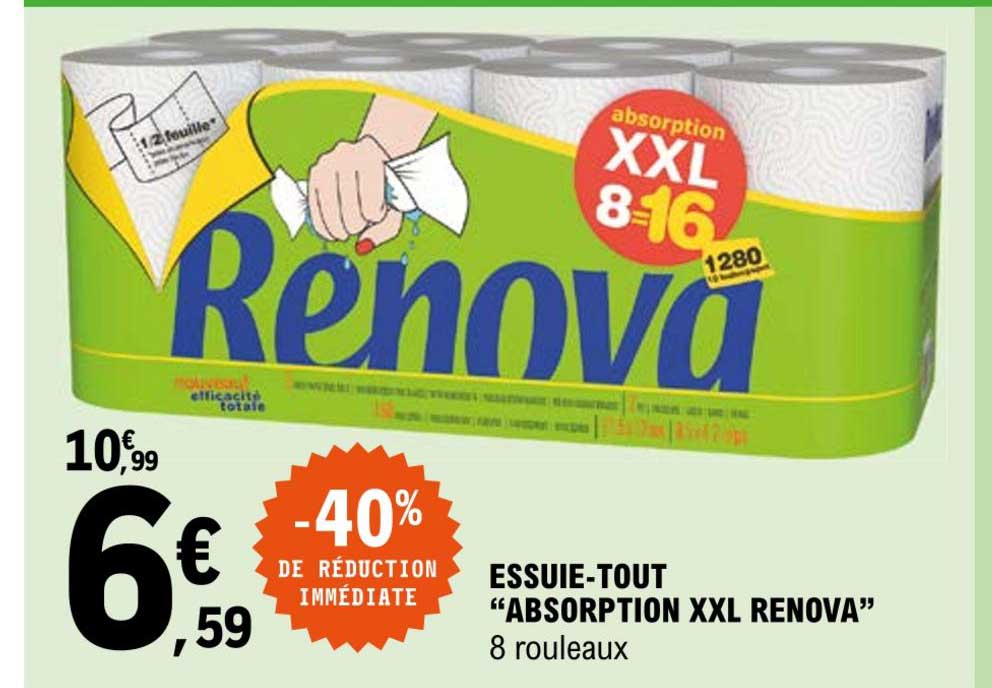 essuie-tout absorption renova -40% de réduction immédiate