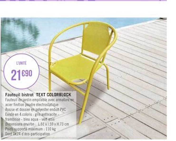 Fauteuil Bistrot Text Colorblock