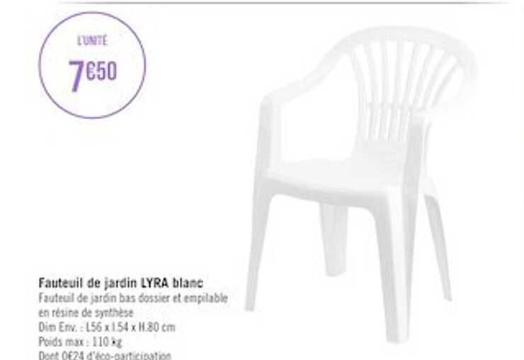 fauteuil de jardin lyra blanc