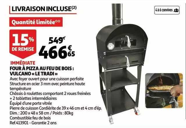 four à pizza au feu de bois vulcano "le tradi" 15% de remise immédiate