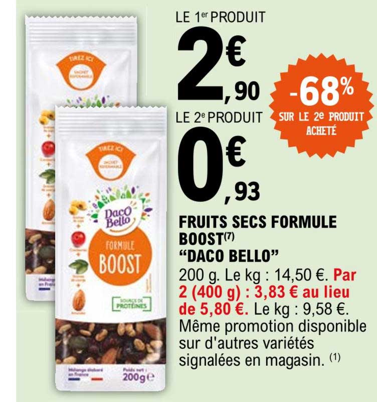 fruits secs formule boost daco bello -68% sur le 2e produit acheté