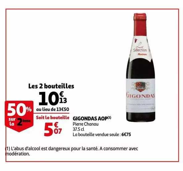 gigondas aop pierre chanau 50% sur la 2ème