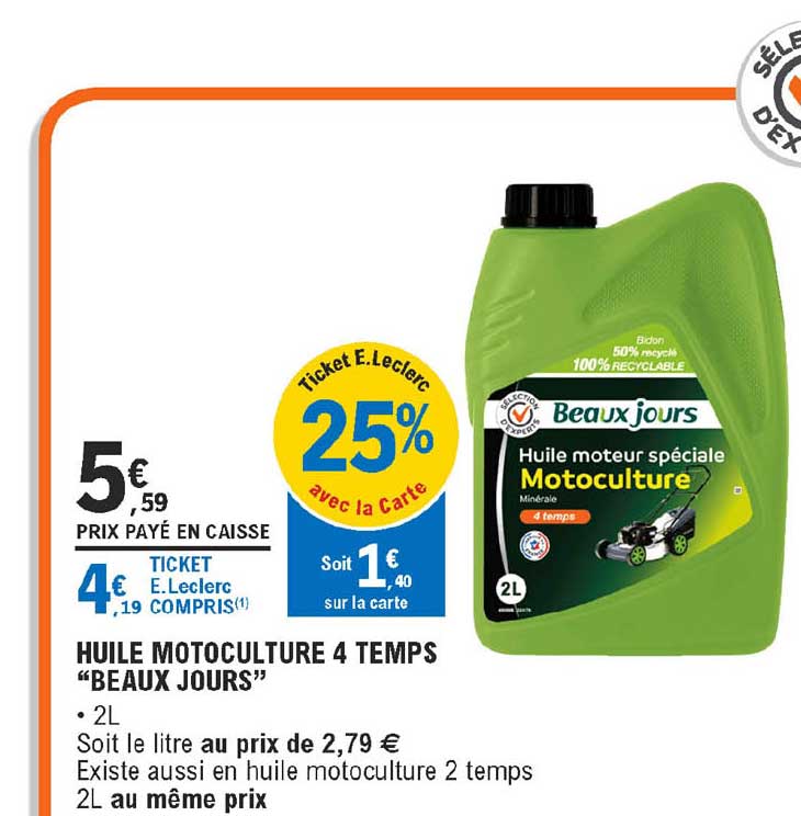 huile motoculture 4 temps beaux jours