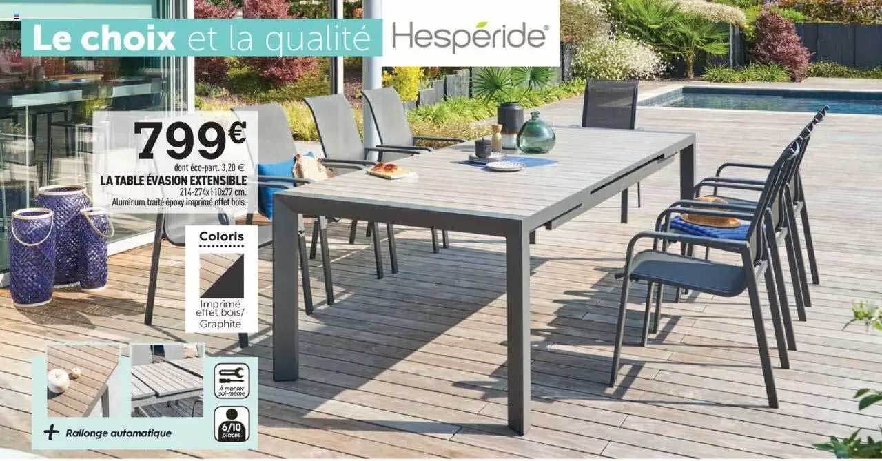 La Table évasion Extensible Hespéride